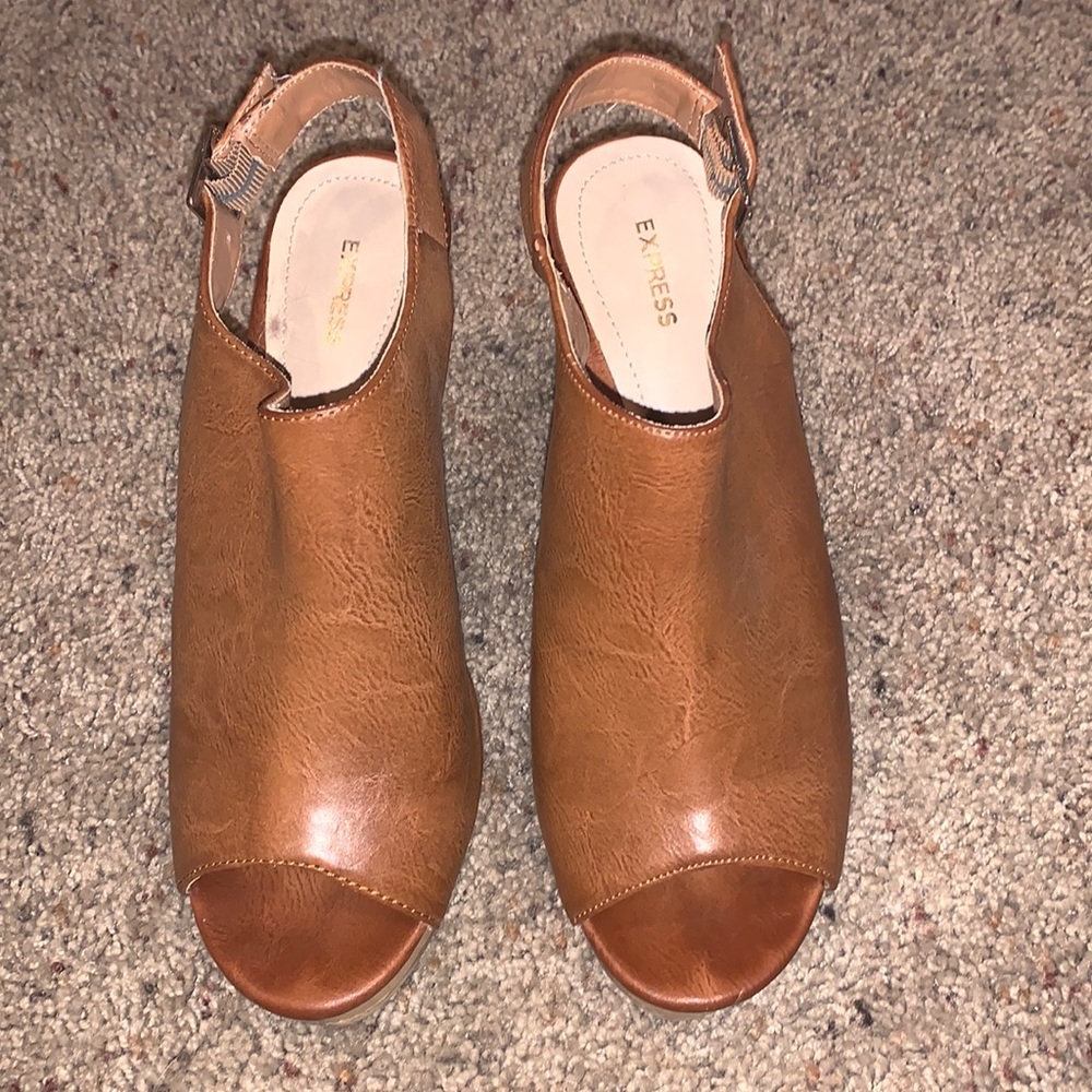 Express PeepToe Wedges